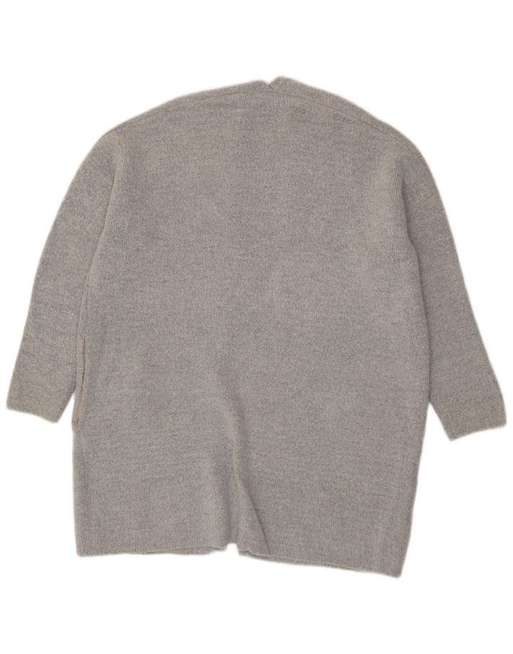 Damski sweter oversize Oasis z otwartym kardiganem UK 16, duży, szary, akrylowy