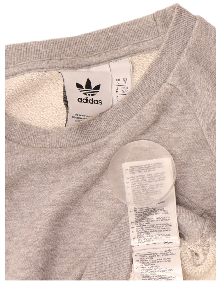 ADIDAS Mens Sweatshirt Jumper Small Grey Cotton
