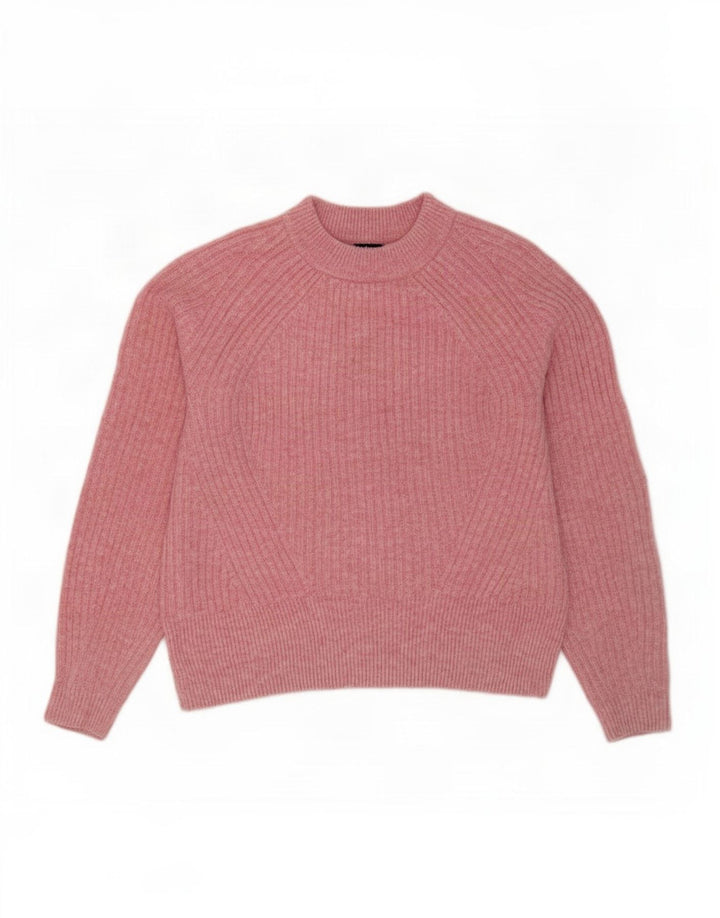 Marks & Spencer Damski sweter oversize z okrągłym dekoltem, UK 10, mały, różowy