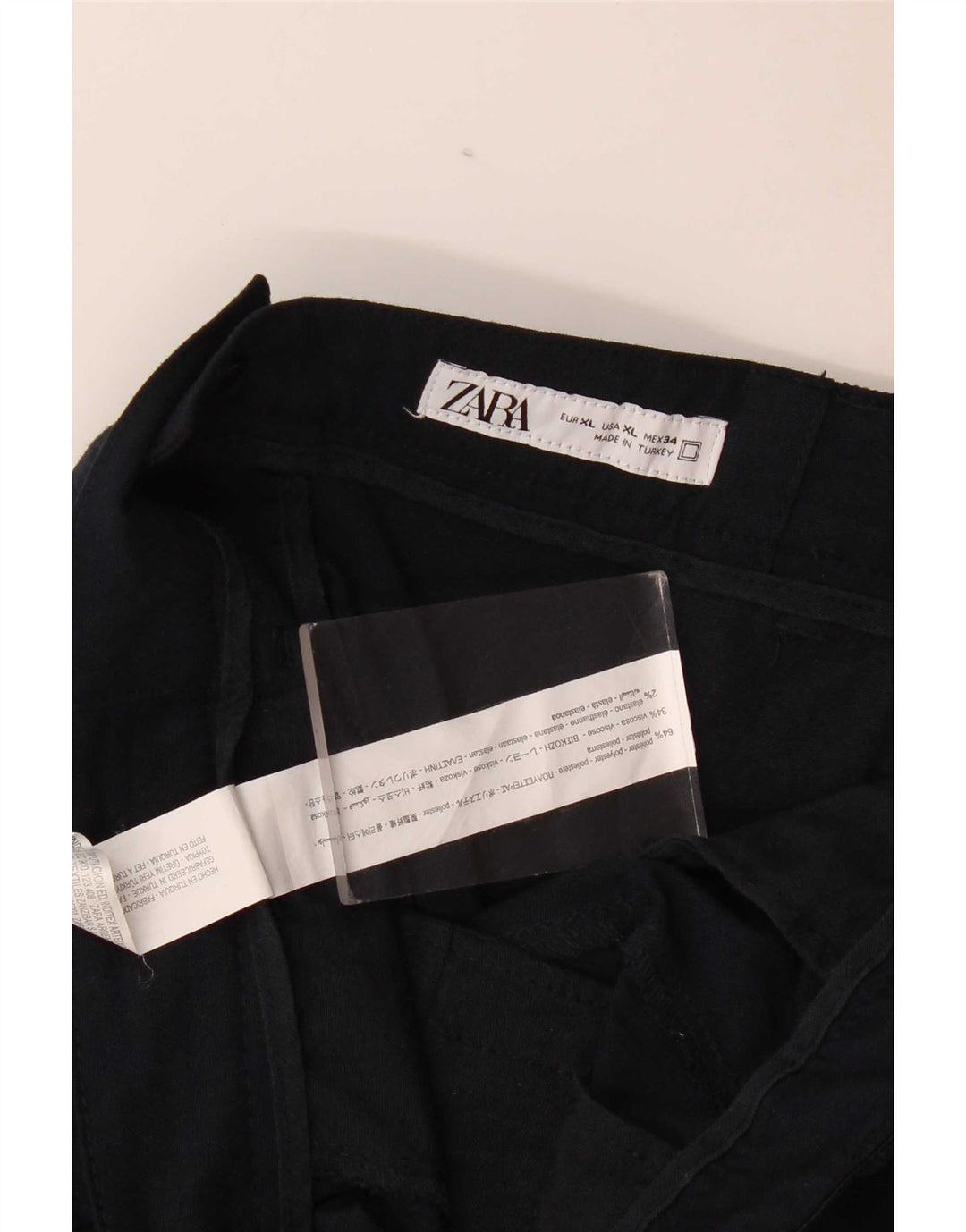 Męskie spodnie chino Zara XL W34 L29 Granatowy poliester