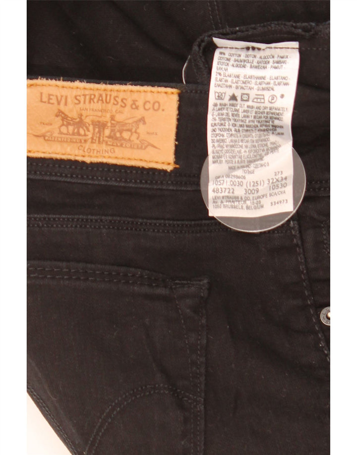 Damskie jeansy Levi's 571 Slim W32 L30 Czarna bawełna