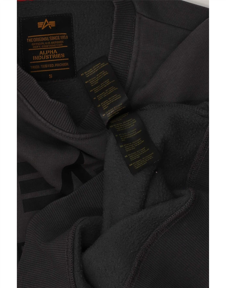 Męska bluza z grafiką Alpha Industries, mała, szara, bawełniana