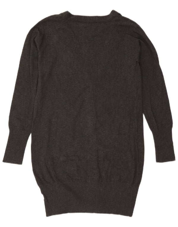 Damski sweter o przedłużonym fasonie ZARA UK 14, duży, szary, bawełniany