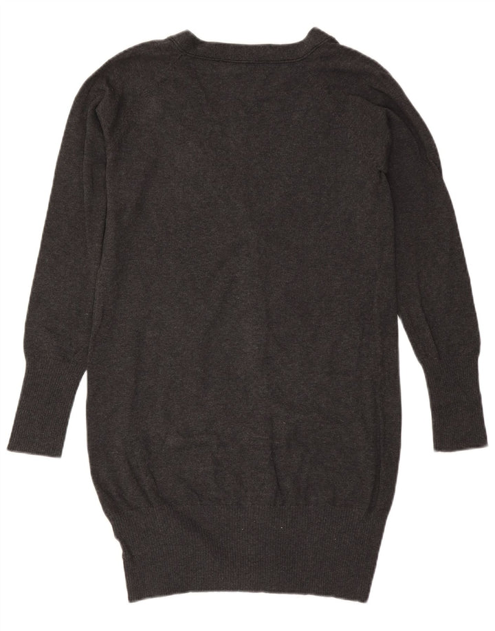 Damski sweter o przedłużonym fasonie ZARA UK 14, duży, szary, bawełniany