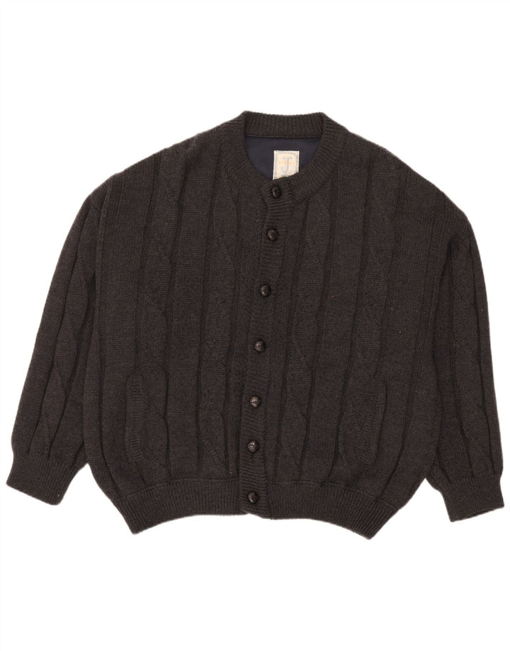 Vintage męski sweter kardigan 2XL szara wełna