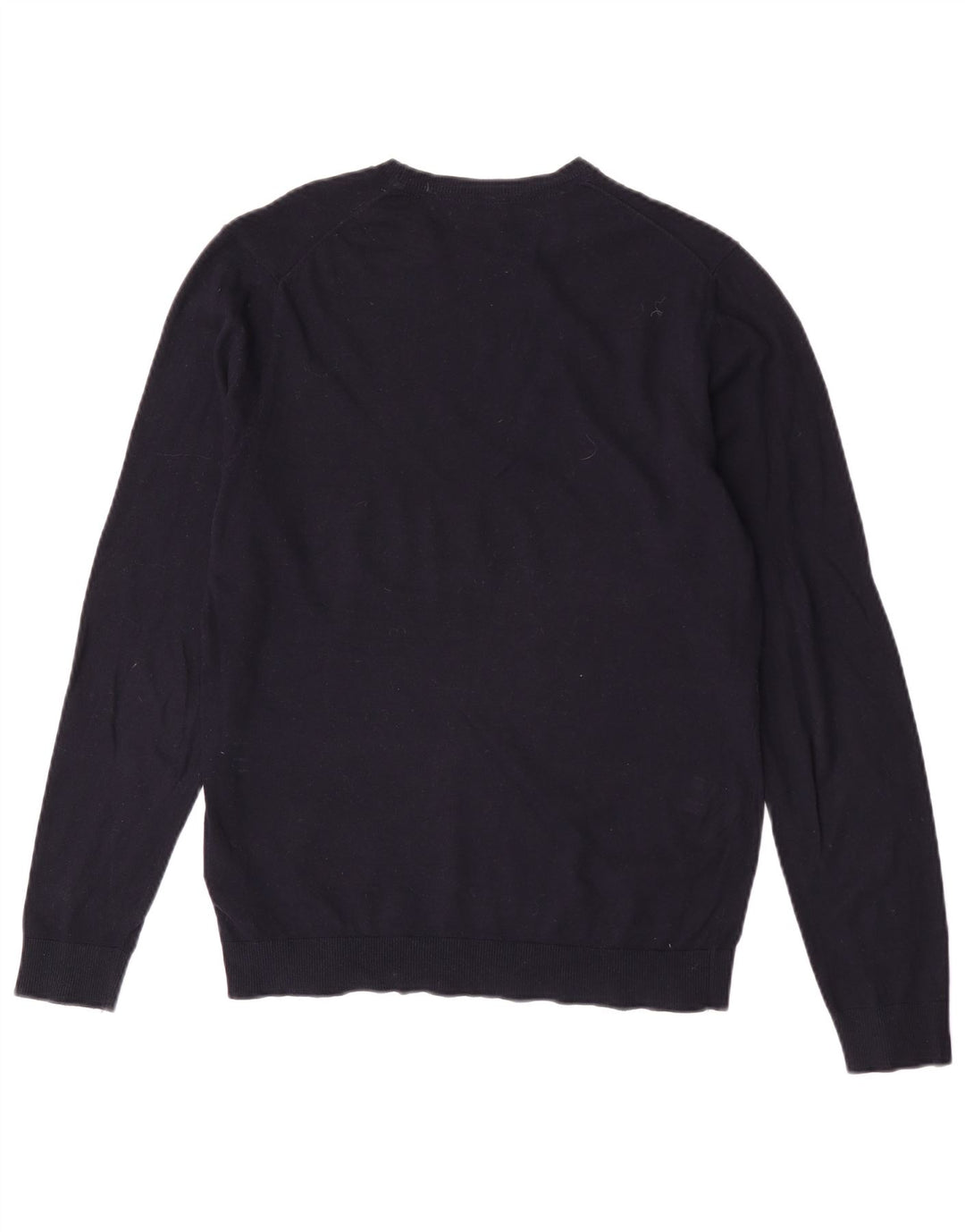 Męski sweter z okrągłym dekoltem Massimo Dutti, średni granatowy, bawełniany
