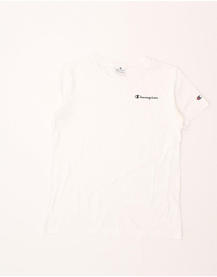 CHAMPION Womens T-Shirt Top UK 12 Medium White Vintage Champion and Second-Hand Champion from Messina Hembry 