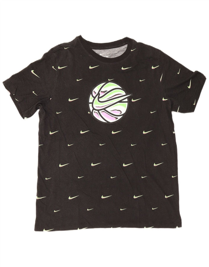Męski T-shirt z grafiką Nike, duży, czarny, bawełniany