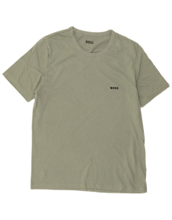 T-shirt damski Hugo Boss Top UK 16, duży, zielony, bawełniany