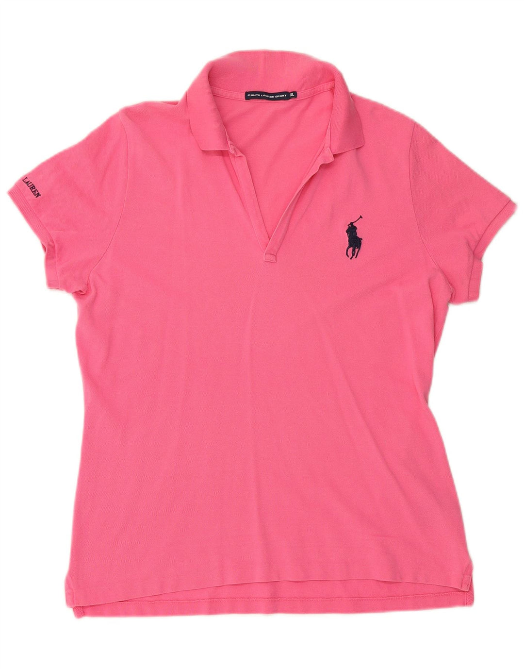 Damska koszulka polo RALPH LAUREN UK 18 XL, różowa, bawełniana