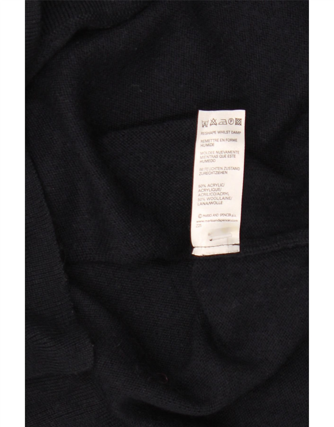 Marks & Spencer Damski sweter z golfem UK 16, duży, granatowy