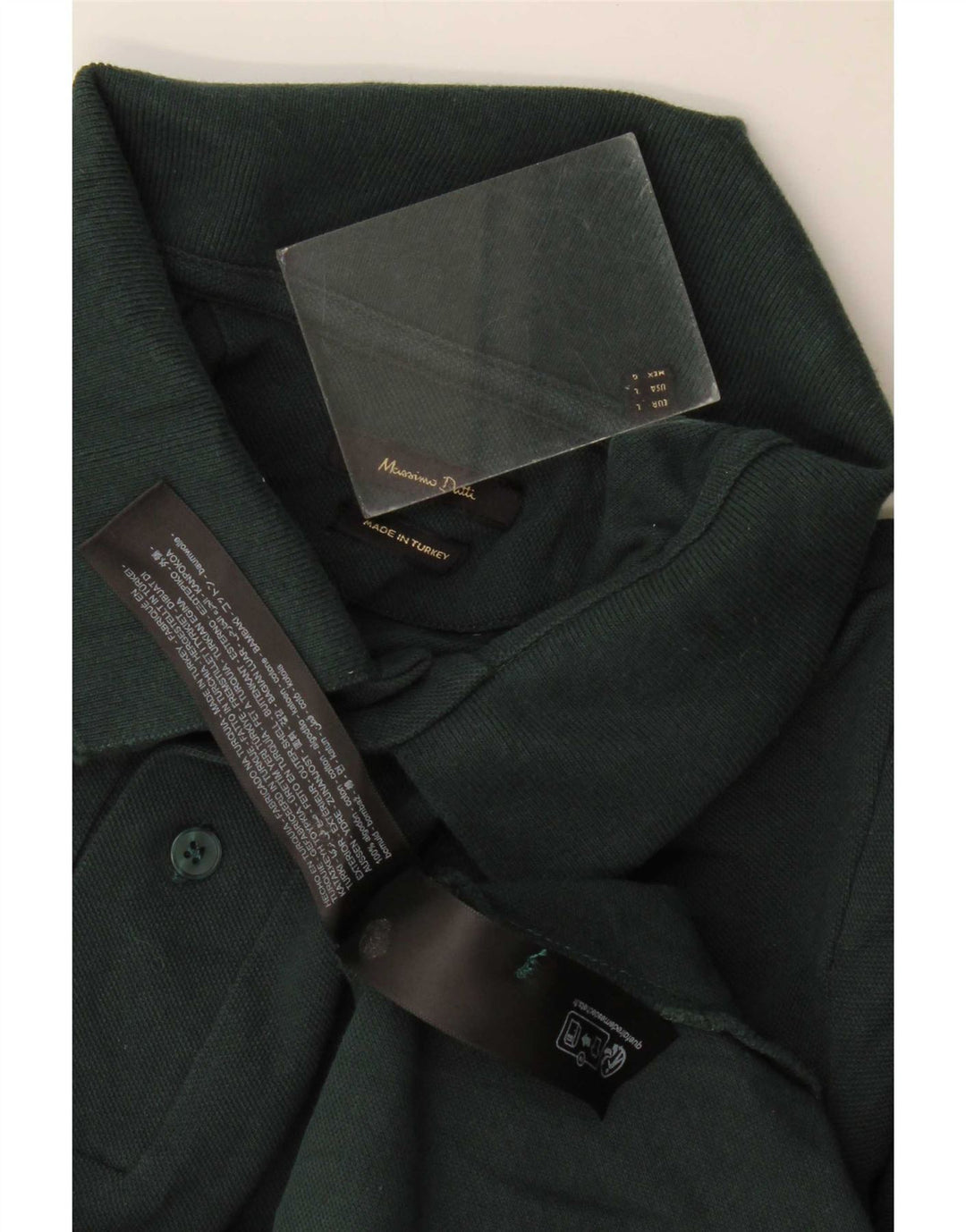 Męska koszulka polo Massimo Dutti o regularnym kroju, duża, zielona bawełna