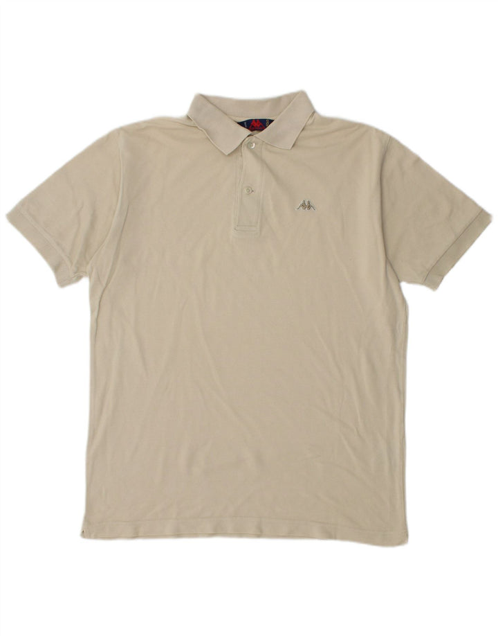 Męska koszulka polo Kappa, mała, beżowa, bawełniana
