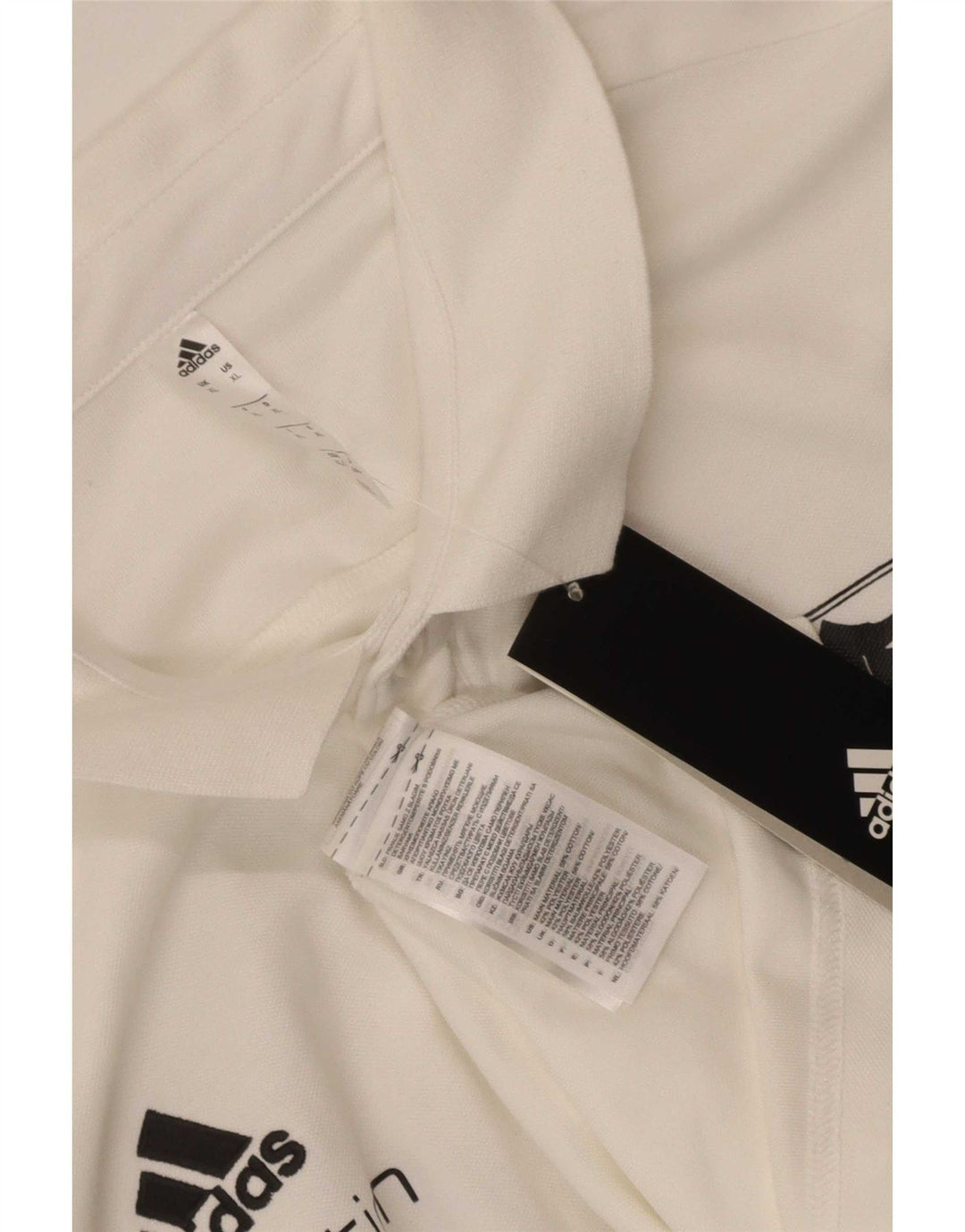 Męska koszulka polo Adidas z grafiką XL, biała, bawełniana