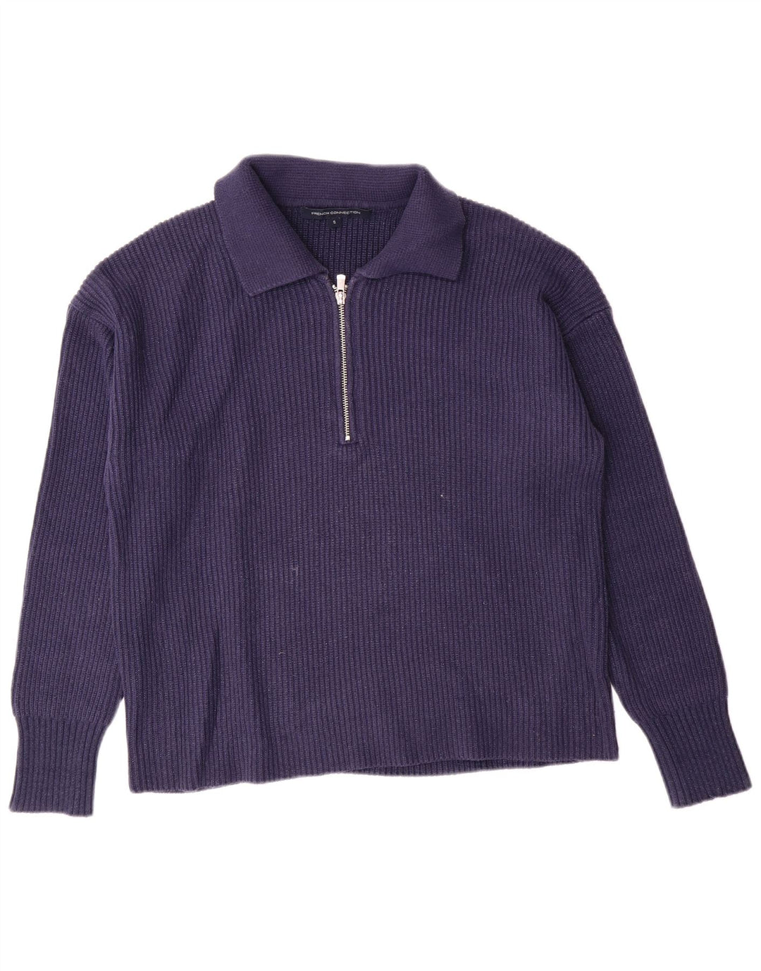 FRENCH CONNECTION Damski sweter polo UK 10, mały, granatowy