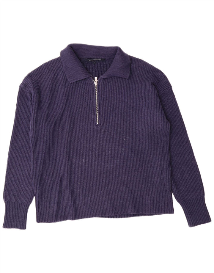 FRENCH CONNECTION Damski sweter polo UK 10, mały, granatowy