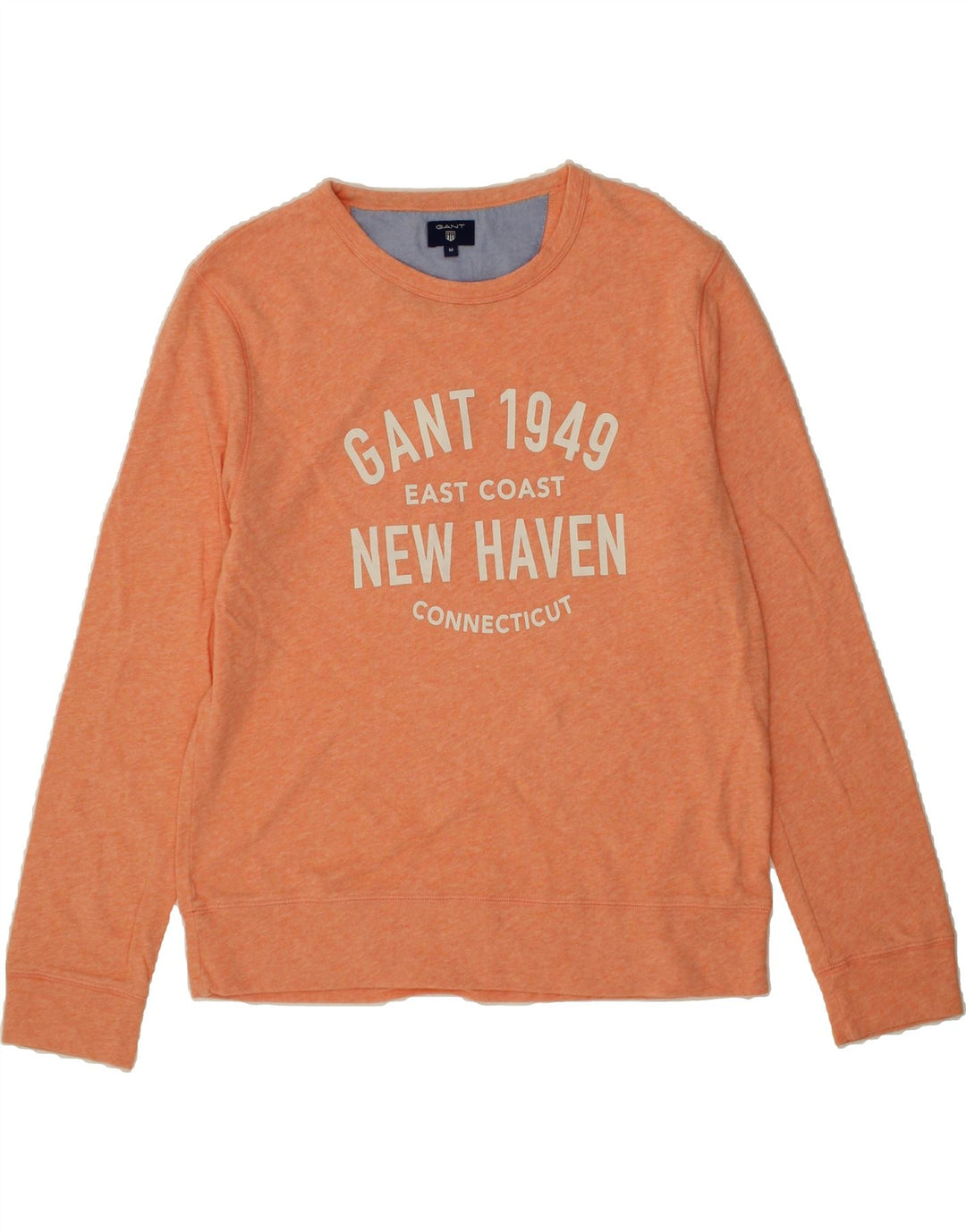 GANT Mens Graphic Sweatshirt Jumper Medium Orange Flecked Cotton Vintage Gant and Second-Hand Gant from Messina Hembry 