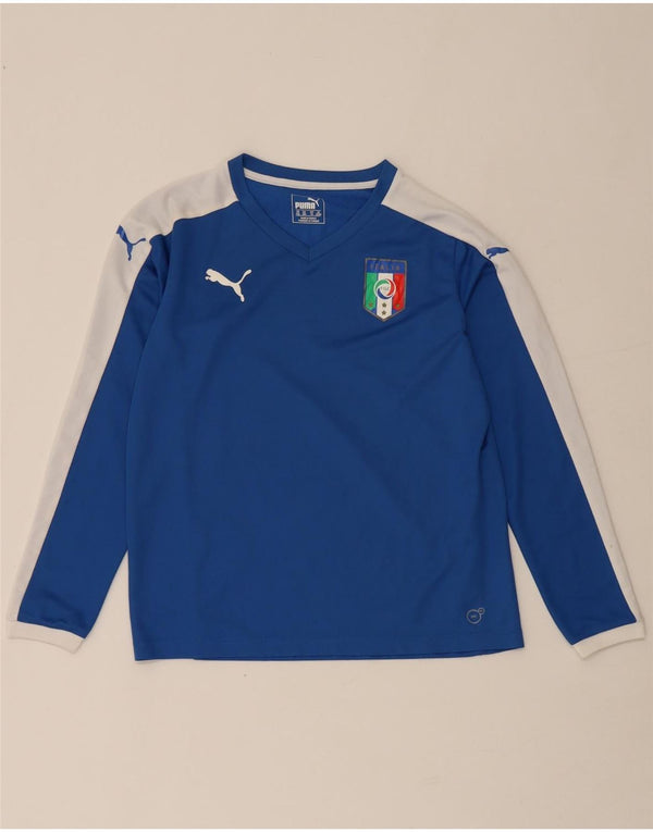 Chłopięca koszulka Puma Italia z długim rękawem, 13-14 lat, w kolorze niebieskim