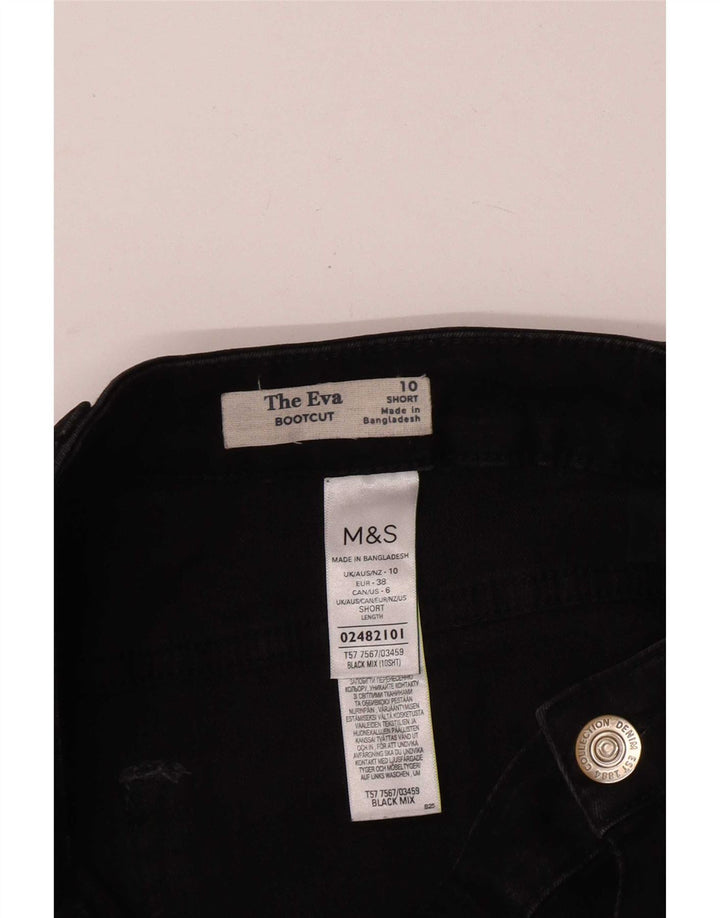 Marks & Spencer Damskie Jeansy Eva Bootcut UK 10 Małe W26 L28 Czarne