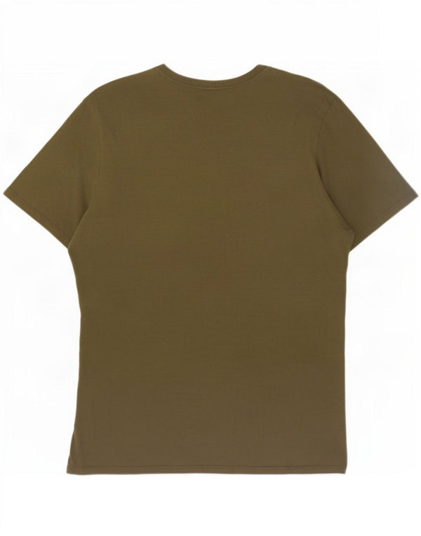 Męski T-shirt Nike o sportowym kroju z grafiką, duży, bawełniany khaki