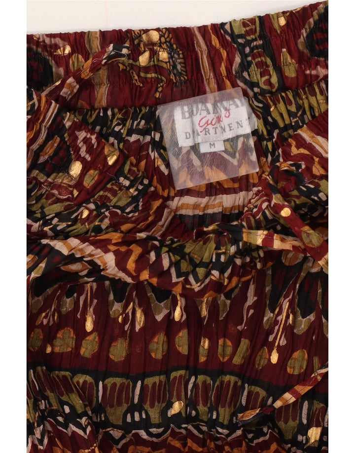 Damska spódnica maxi Broadway Medium W28 Burgundowo-kwiatowa