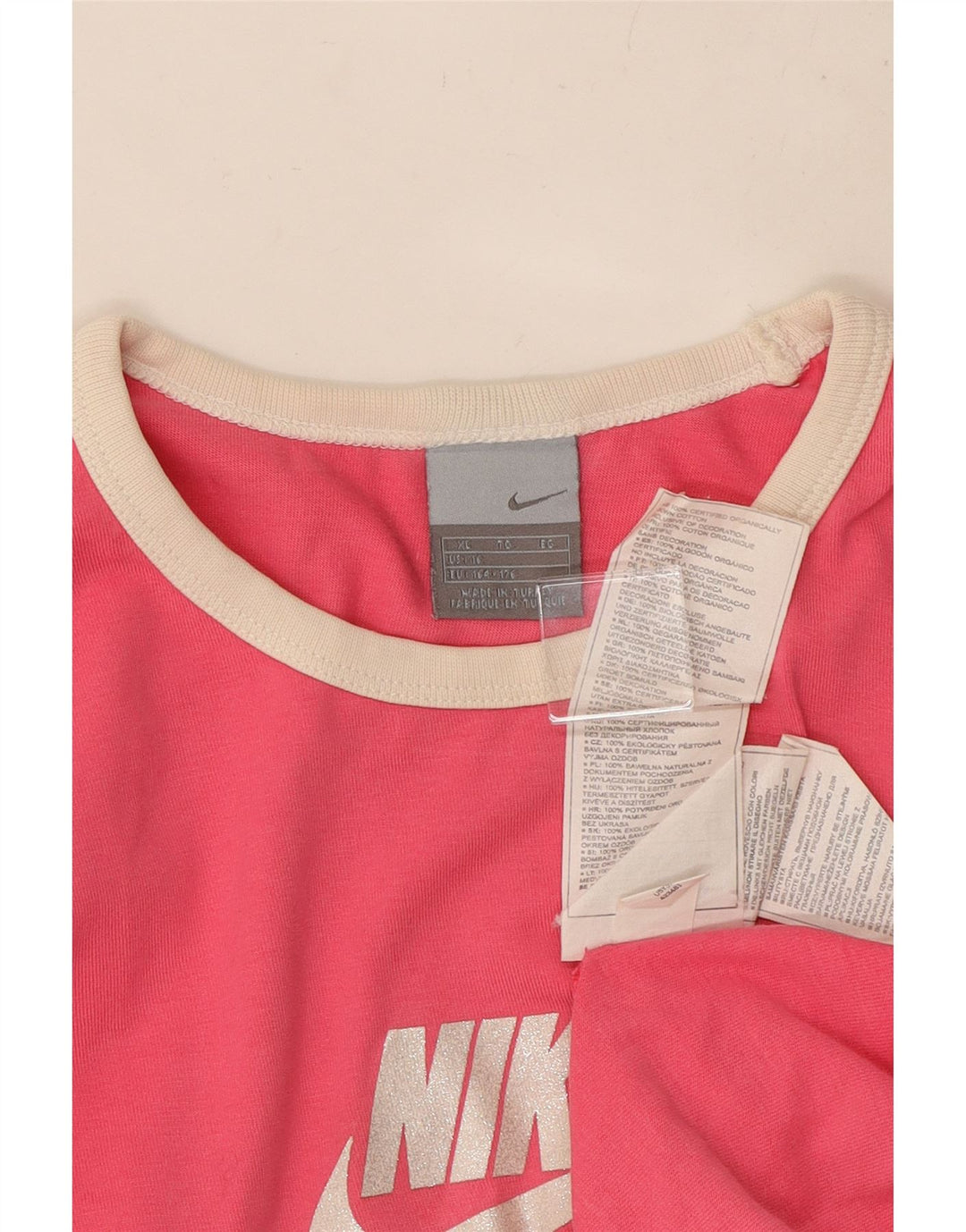 T-shirt dziewczęcy NIKE Air Graphic 15-16 lat XL, różowy, bawełniany