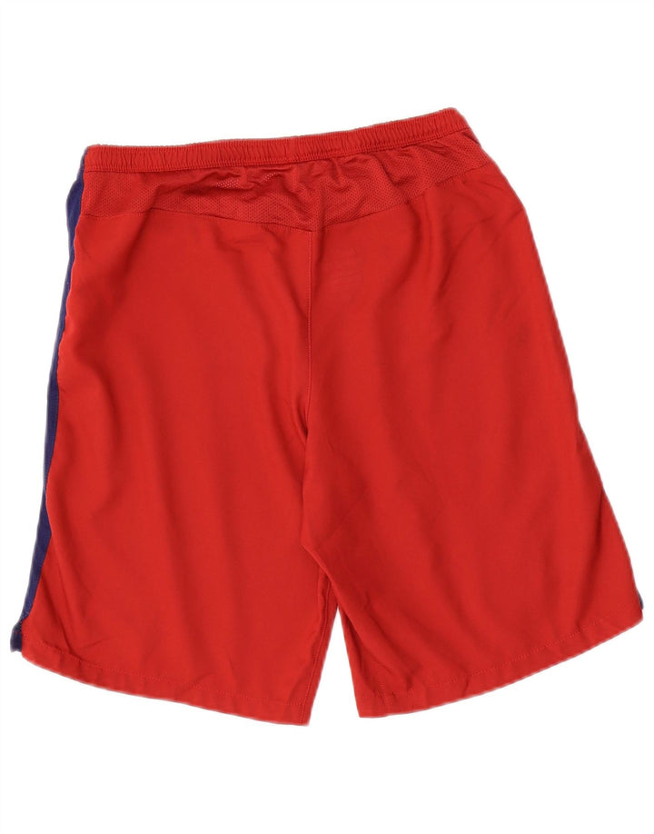 Męskie spodenki sportowe Nike FCB, małe, czerwone, z blokami kolorów, poliestrowe