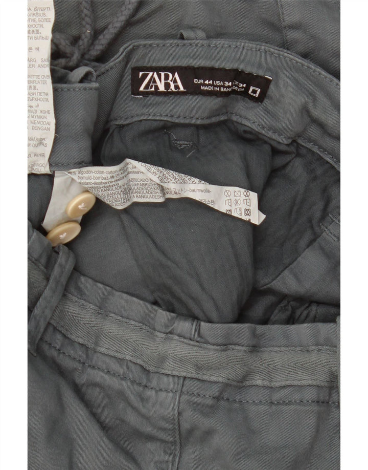 Męskie spodenki chino Zara EU 44 Large W34, szara bawełna