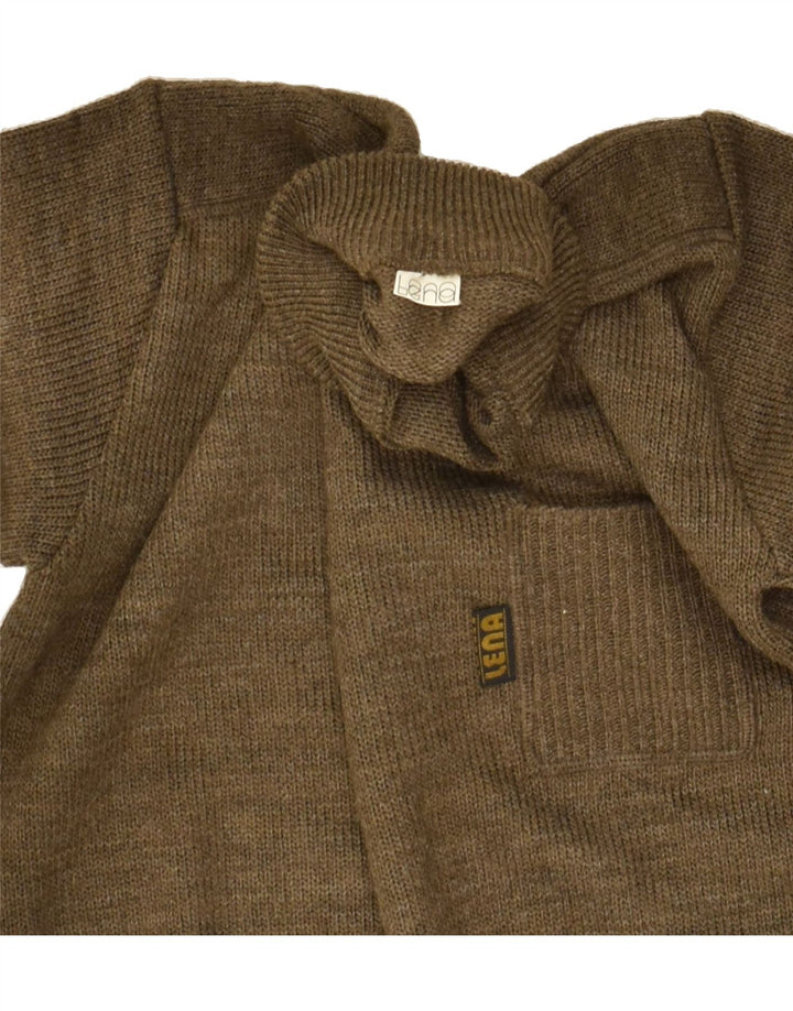VINTAGE Womens Turtle Neck Jumper Sweater UK 10 Small Brown Vintage Vintage and Second-Hand Vintage from Messina Hembry 