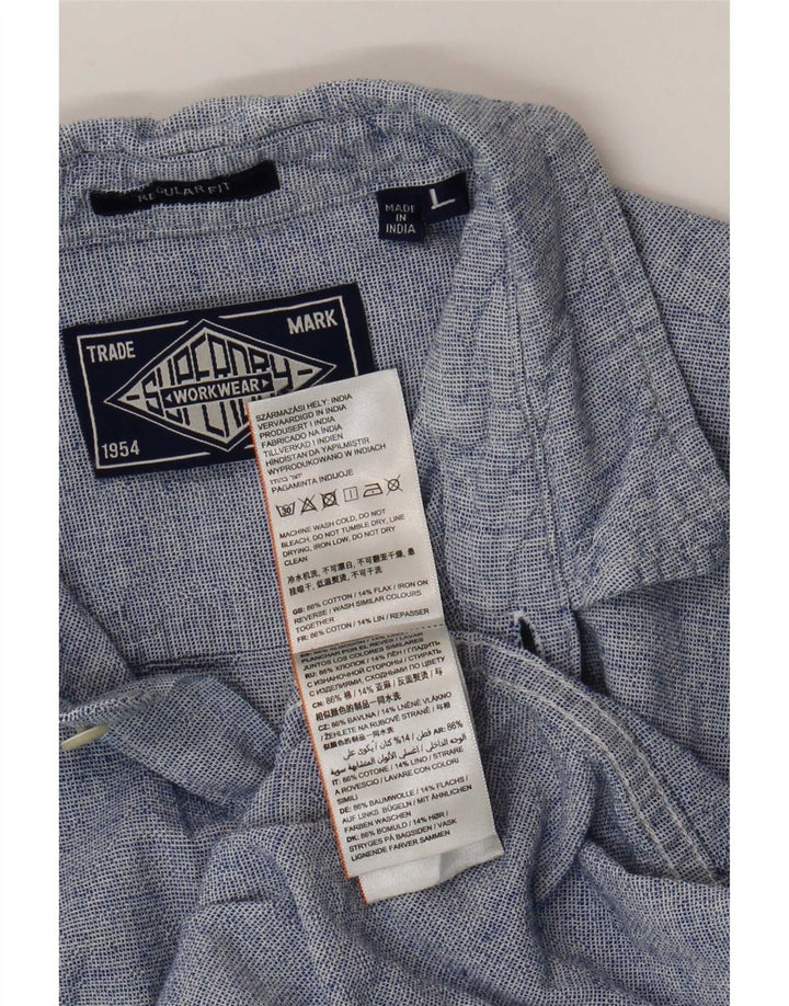 Męska koszula Superdry o regularnym kroju, duża, niebieska, bawełniana