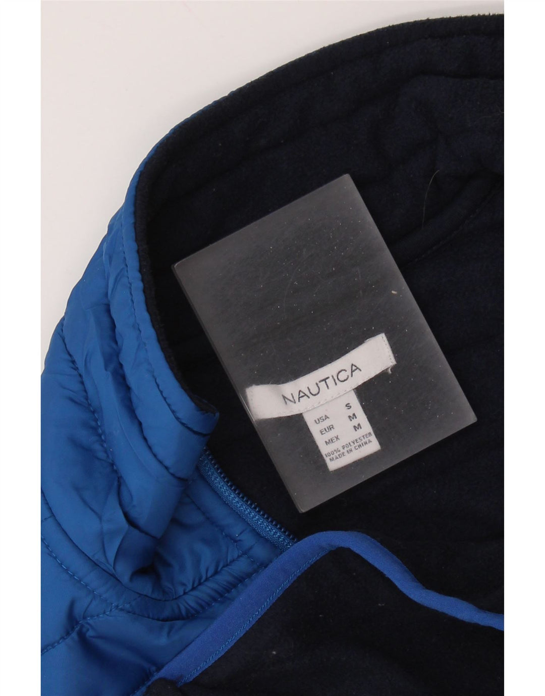 Damska kamizelka polarowa NAUTICA UK 10, mała, granatowa, z poliestru w blokach kolorów