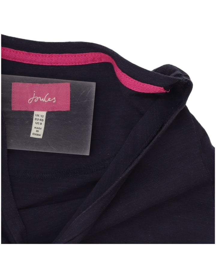 T-shirt damski Joules Top UK 12, średni granatowy, bawełniany
