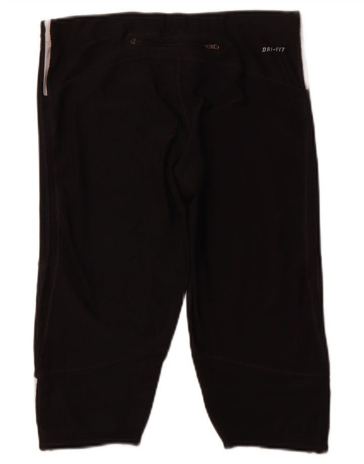 NIKE Womens Dri Fit Bermuda Sport Shorts UK 8 Small Black Polyester