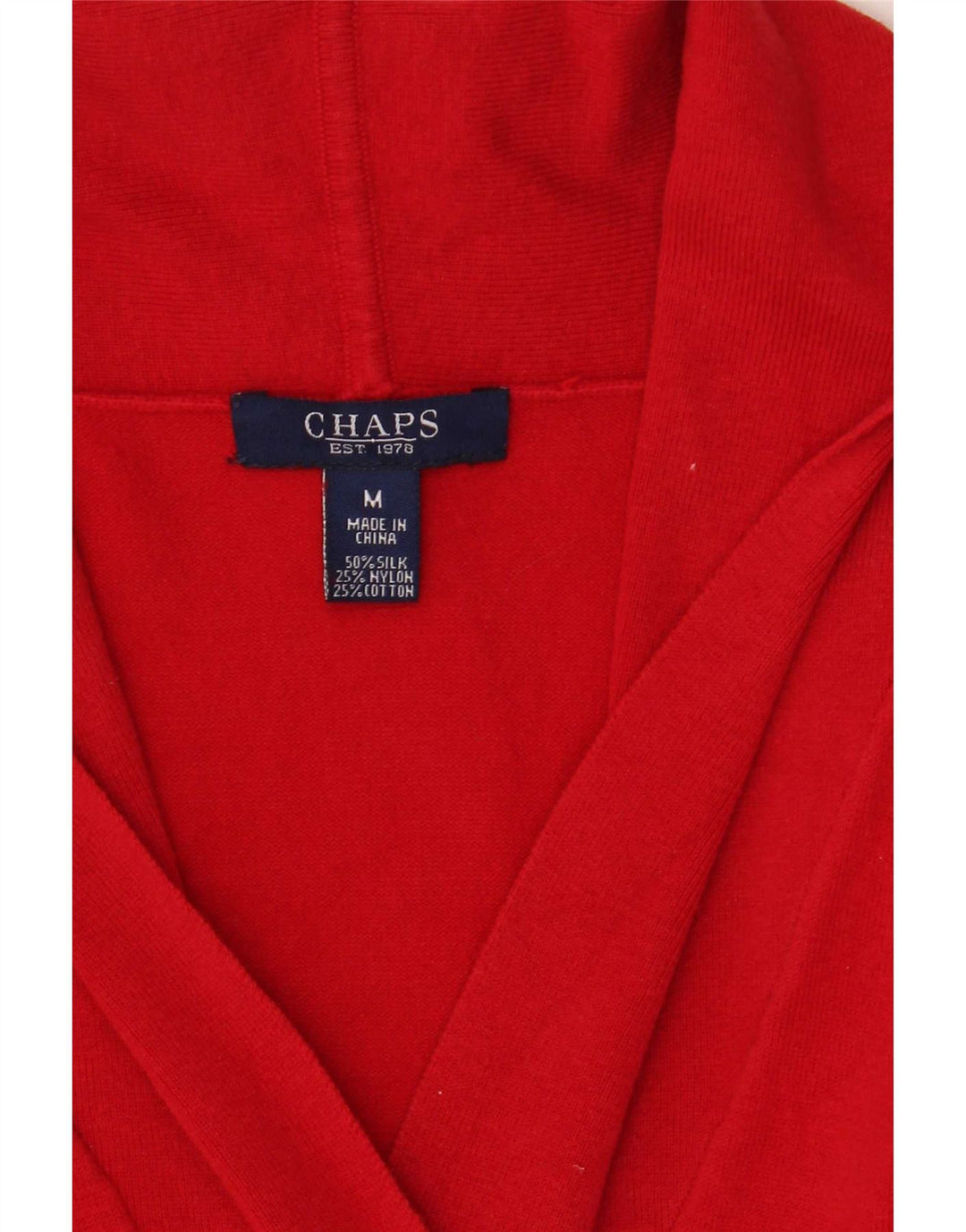 Damski sweter Chaps z szalowym dekoltem UK 12 Średni czerwony jedwab