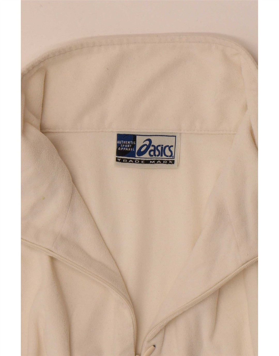 Damski sweter polarowy Asics z zamkiem błyskawicznym UK 14, średni biały poliester