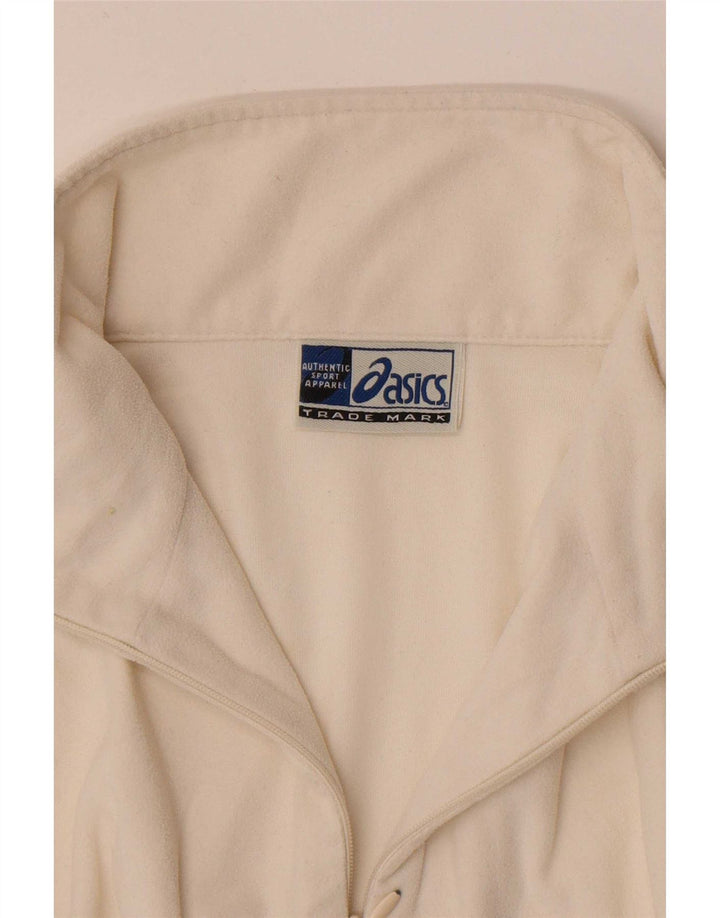 Damski sweter polarowy Asics z zamkiem błyskawicznym UK 14, średni biały poliester