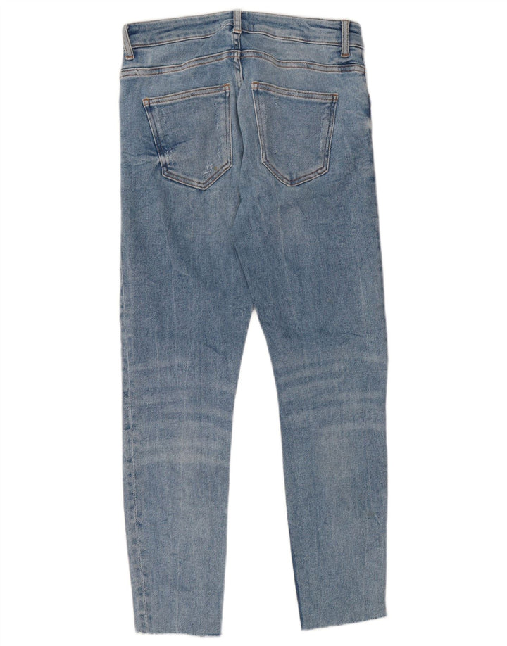 Damskie dżinsy rurki ZARA Crop Distressed EU 40 Medium W30 L26 Niebieskie, bawełniane