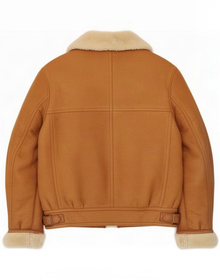 Męska kurtka shearling vintage IT 52 XL beżowa