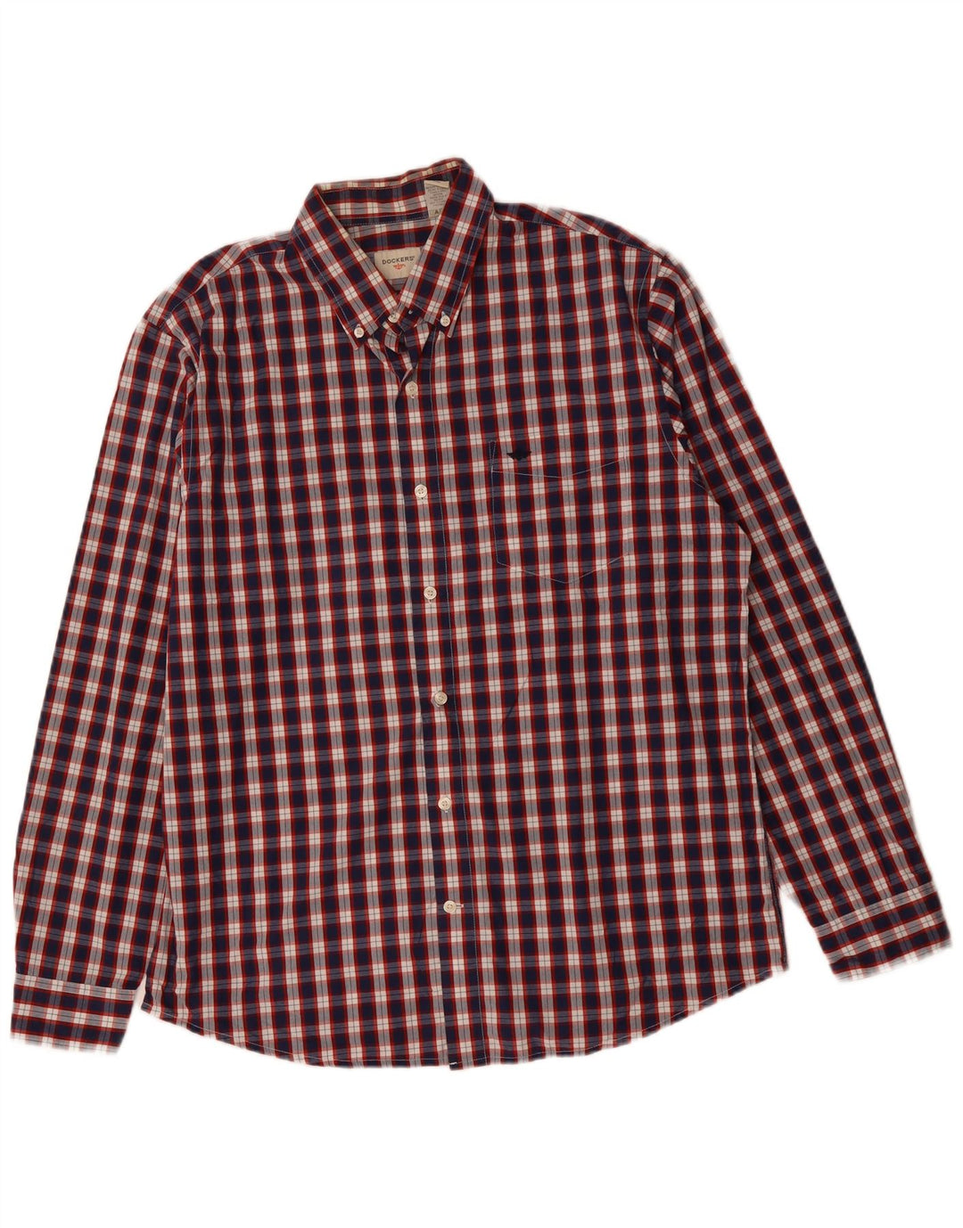 Koszula męska DOCKERS, bawełniana, w dużą granatową kratkę