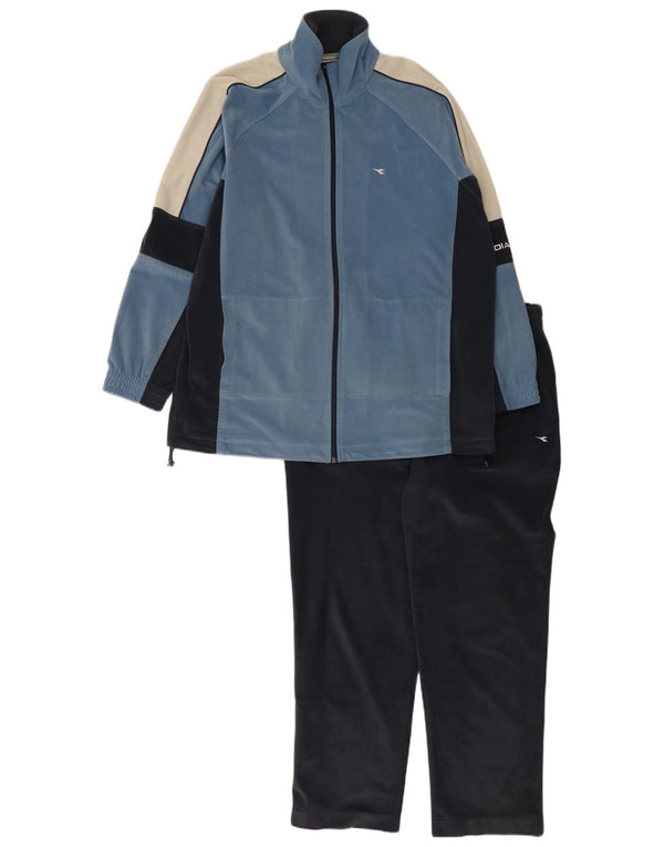 Dres męski Diadora, pełny, welurowy, UK 44 XL, niebieski, blokowy poliester