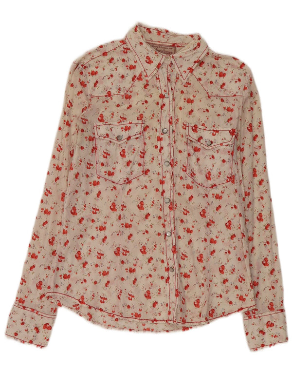 Damska bluzka koszulowa o regularnym kroju Marlboro Classics UK 14 Średniobiała w kwiaty