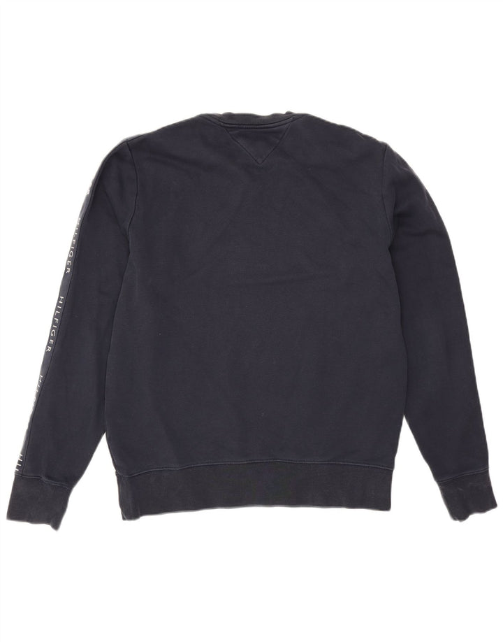 Męska bluza z grafiką Tommy Hilfiger, średnia, granatowa, bawełniana