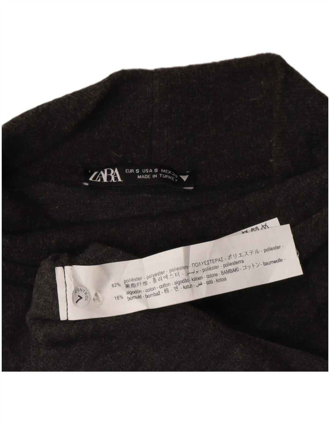 Damska sukienka z krótkim rękawem Zara UK 10, mały, szary poliester