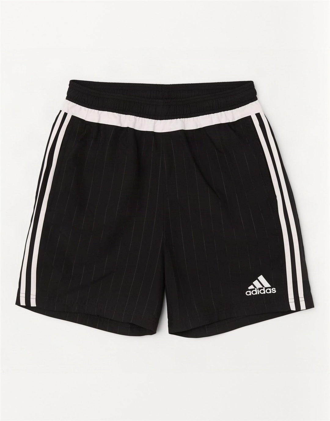 Męskie spodenki sportowe Adidas, średnie, czarne paski, poliester