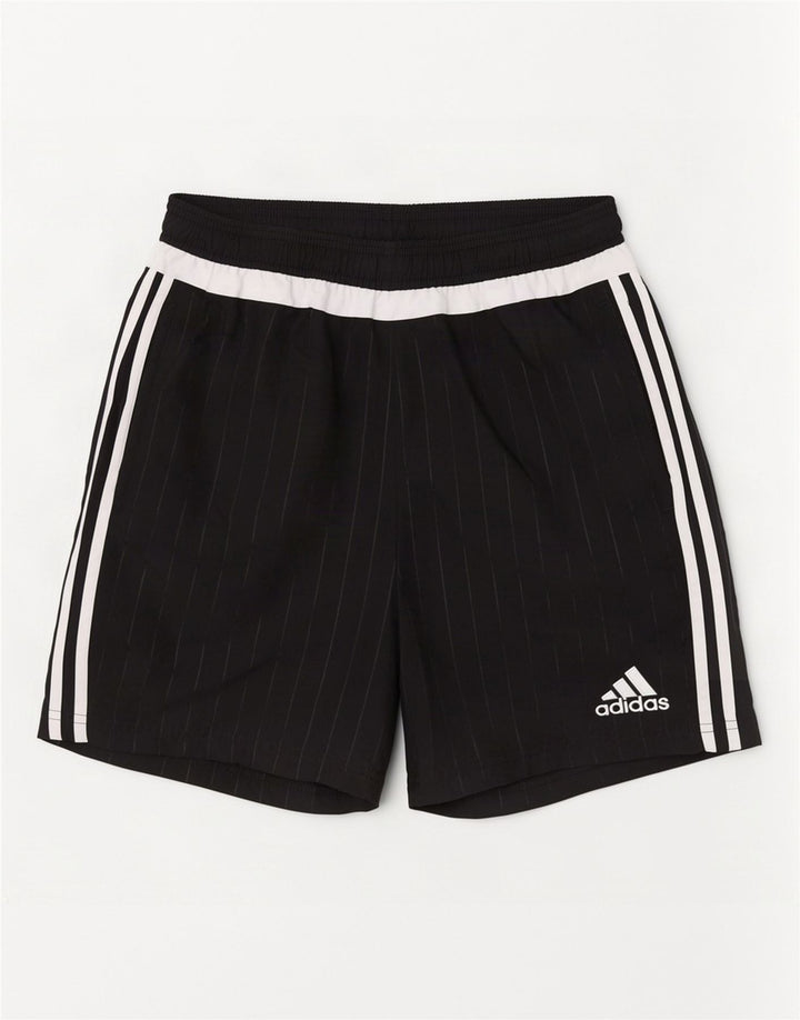 Męskie spodenki sportowe Adidas, średnie, czarne paski, poliester