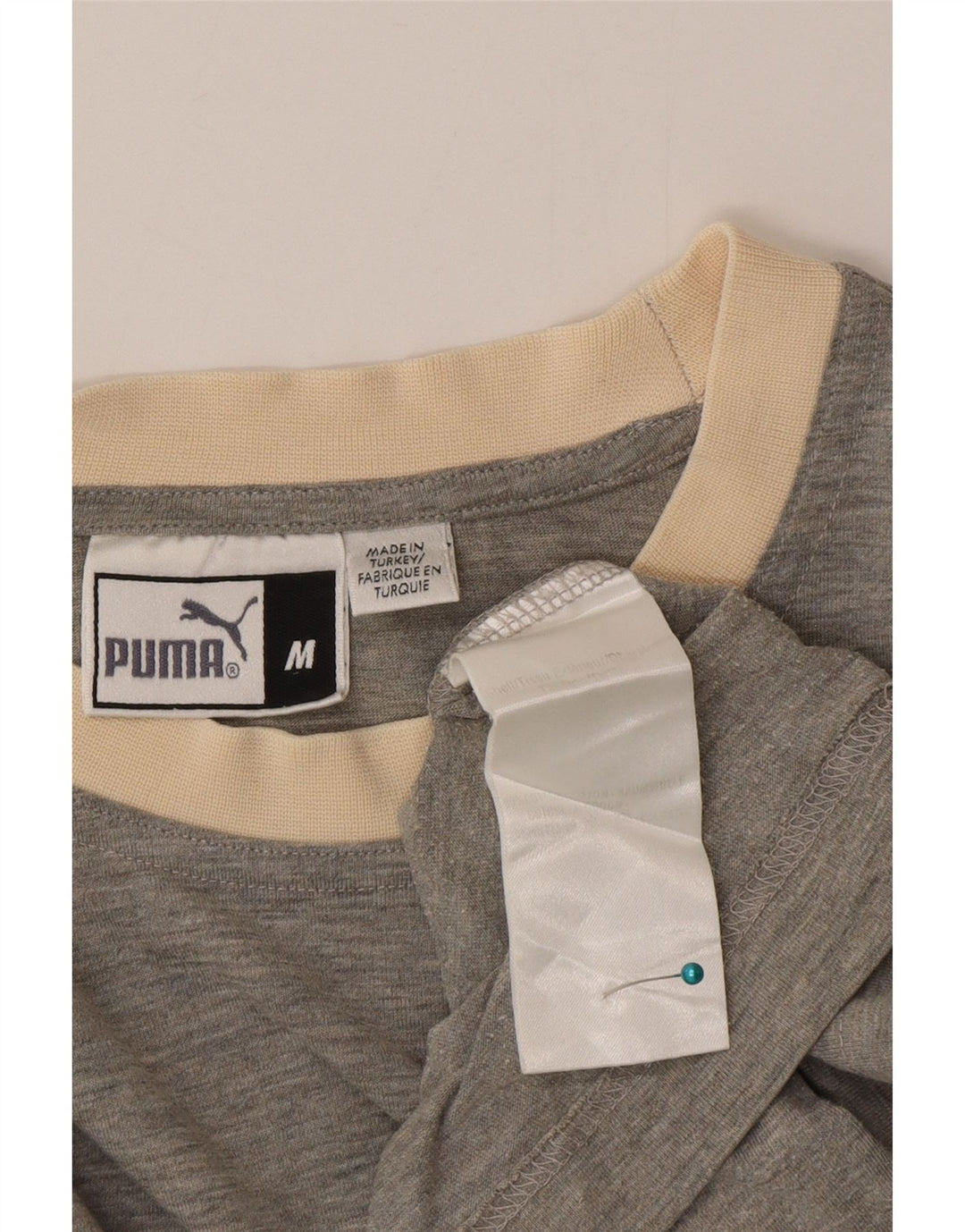 T-shirt męski Puma, bawełniany, średnioszary, z blokami kolorów