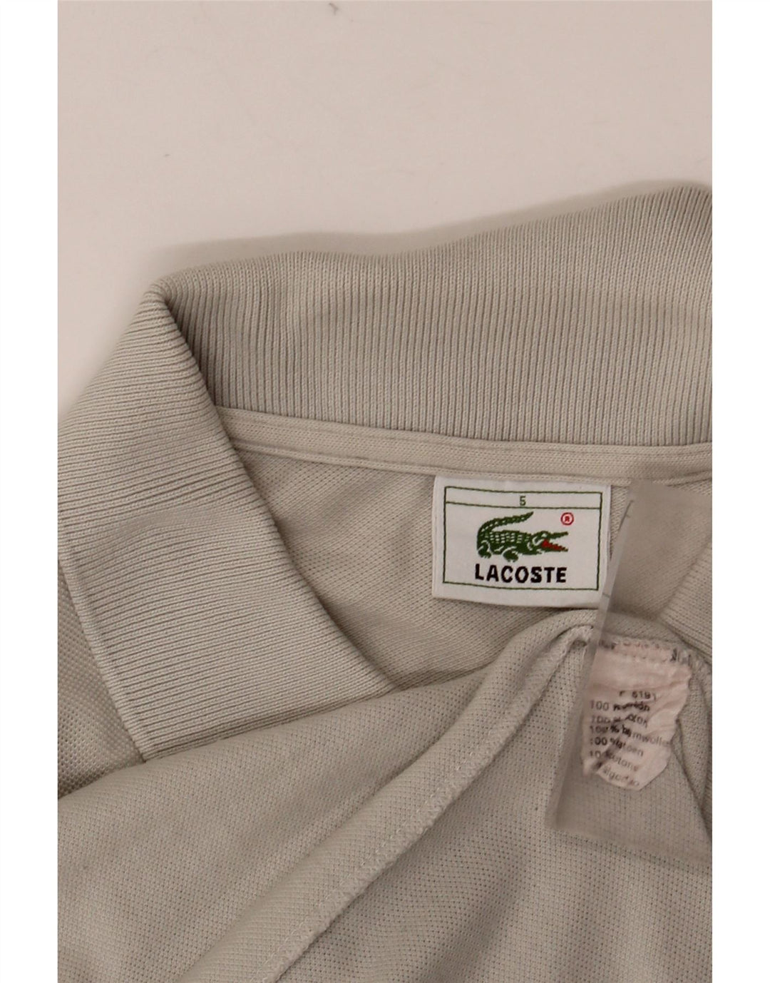 Męska koszulka polo LACOSTE, rozmiar 5, duża, szara, bawełniana