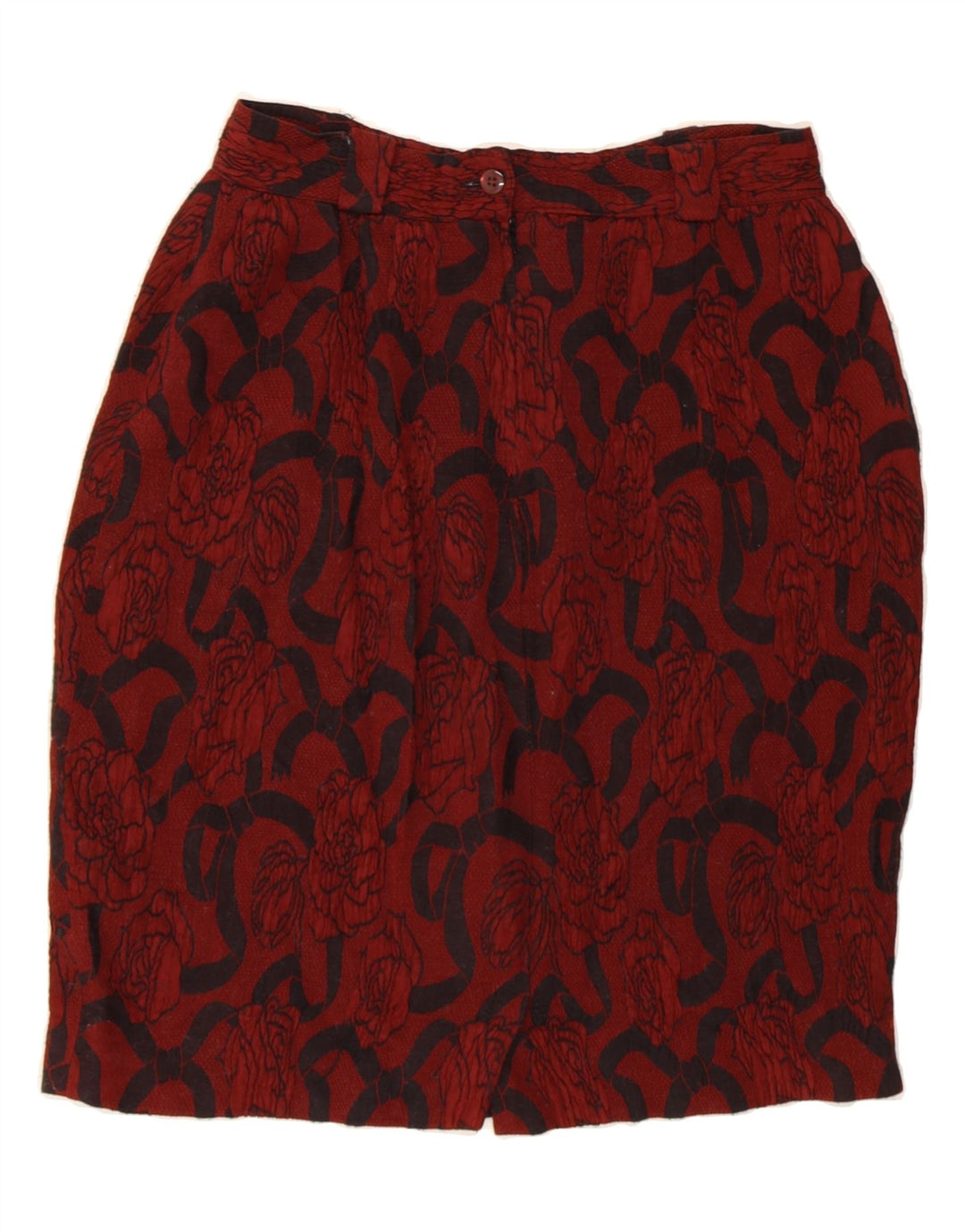 VINTAGE Womens Pencil Skirt W26 Small  Red Floral Vintage Vintage and Second-Hand Vintage from Messina Hembry 