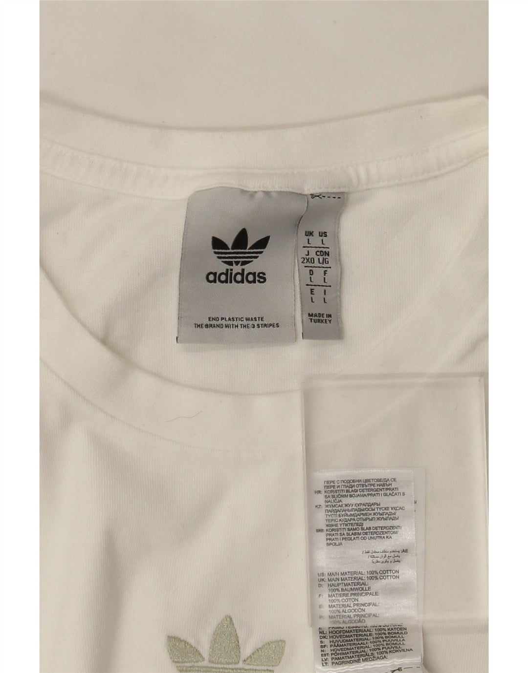 Męska koszulka z grafiką Adidas, duża, biała, bawełniana