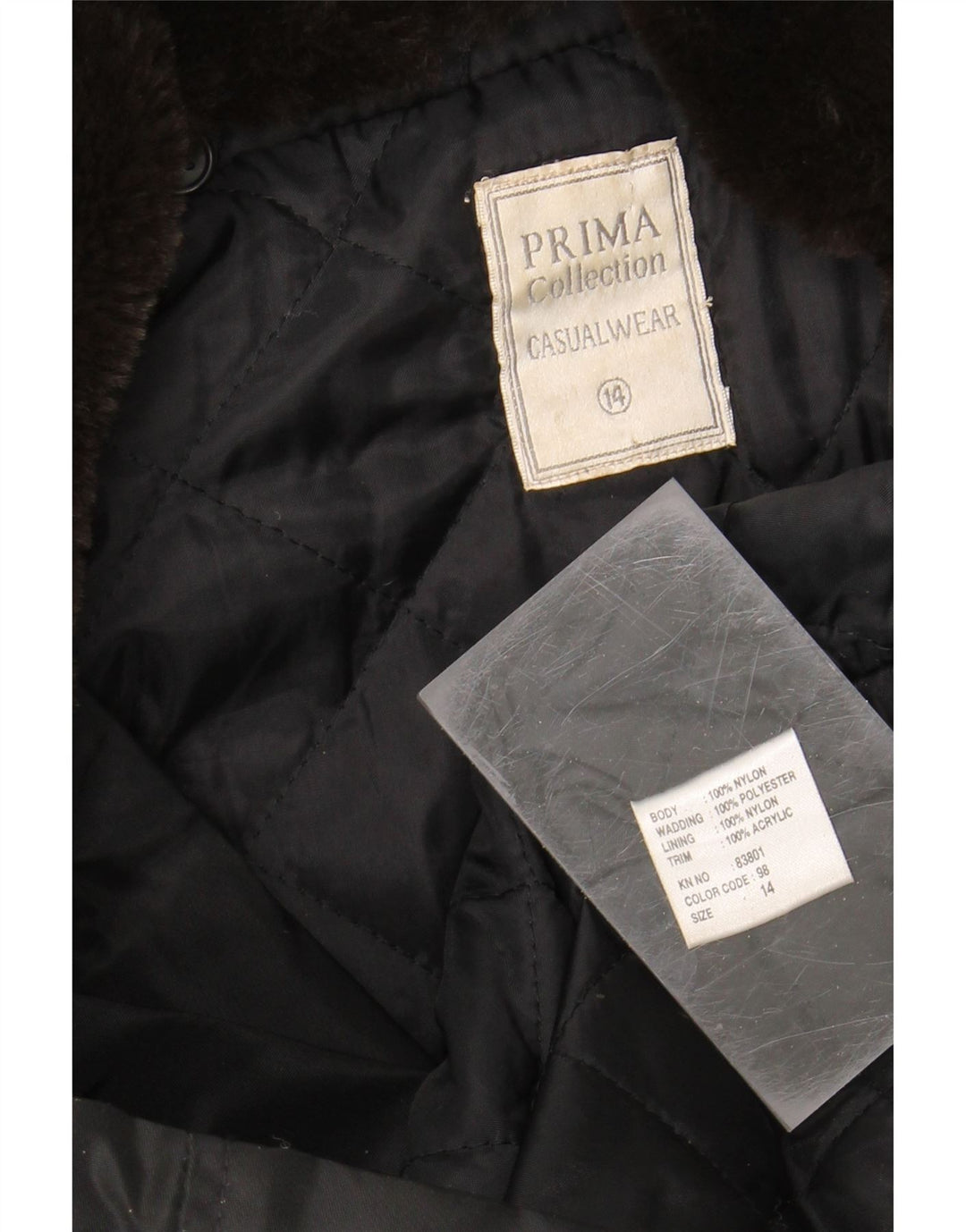 VINTAGE Womens Oversized Double Breasted Coat UK 14 Large Black Nylon Vintage Vintage and Second-Hand Vintage from Messina Hembry 